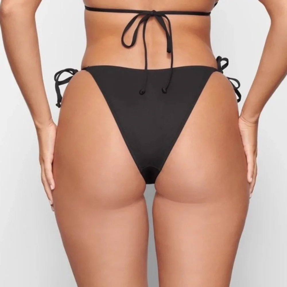 SKIMS Onyx Recycled Swim Dippy Tie Bikini Bottoms